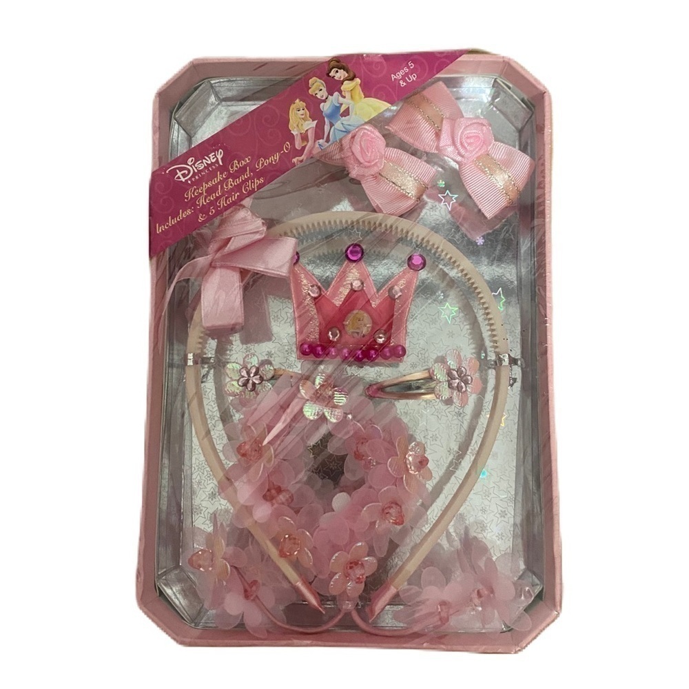 Disney Aurora Sleeping Beauty Bow Headband Hair Accessory Set NEW Pink Floral